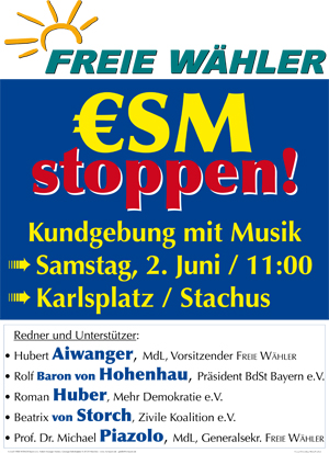 Bild: Plakat ESM-Kundgebung München
